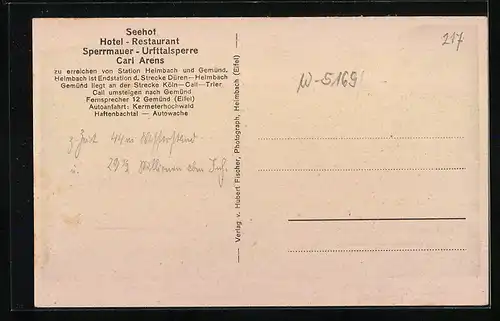 AK Heimbach / Eifel, Urftalsperre