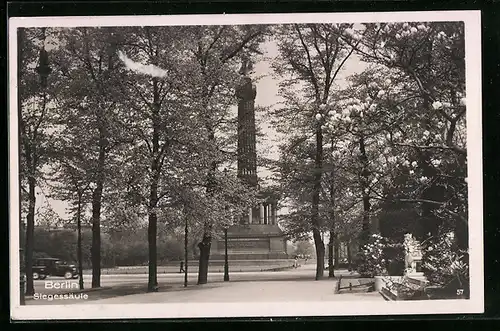 AK Berlin-Tiergarten, an der Siegessäule
