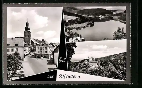 AK Attendorn, Teilansicht mit Kirche, Gesamtansichten