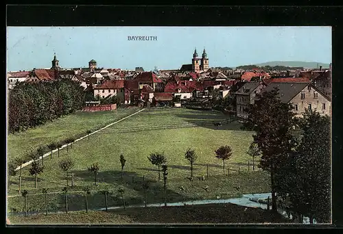 AK Bayreuth, Teilansicht mit Weide