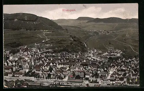 AK Ebingen, Totalansicht aus der Vogelschau