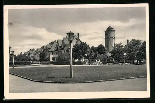AK Schwenningen a. N., Stadtteil mit Turm