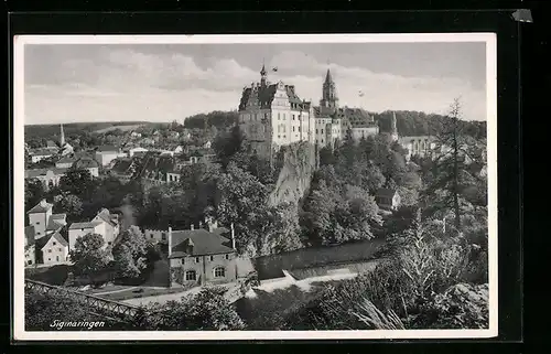 AK Sigmaringen, Blick zum Hohenzollernschloss