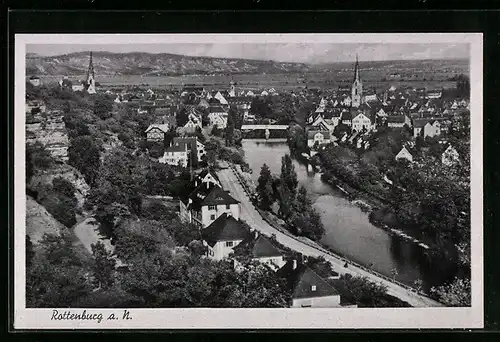AK Rottenburg a. N., Totalansicht aus der Vogelschau