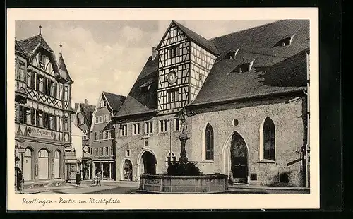 AK Reutlingen, Partie am Marktplatz