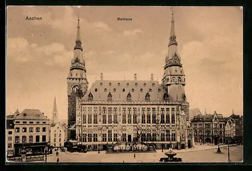 AK Aachen, Blick zum Rathaus