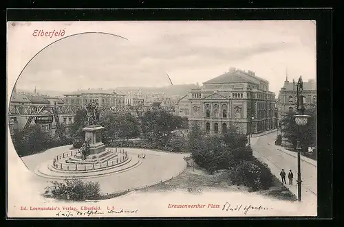 AK Elberfeld, Brausenwerther Platz aus der Vogelschau