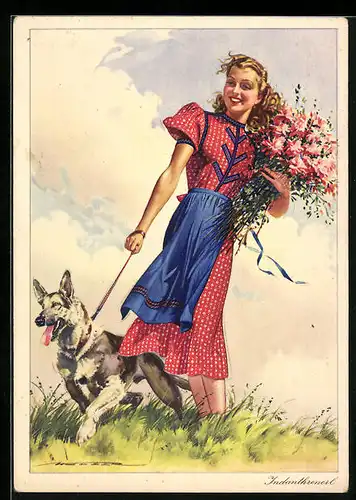 Künstler-AK Farbenfroh wie die Natur, Reklame für Indanthren, unübertroffen farbecht