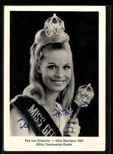 AK Schönheitskönigin von 1967, Miss Germany die Fee von Zitzewitz