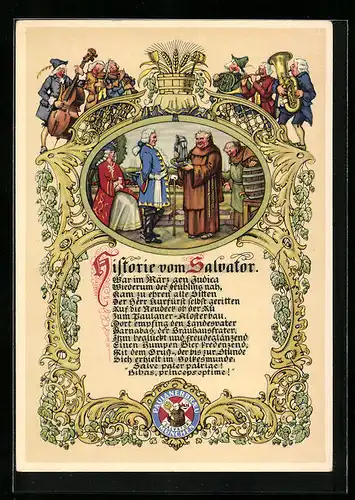 AK Brauerei-Werbung Paulanerbräu München, Historie von Salvator