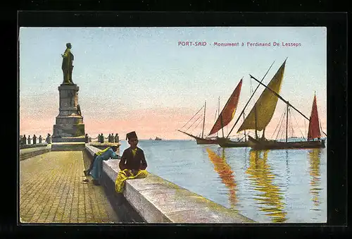 AK Port-Said, Monument á Ferdinand De Lesseps