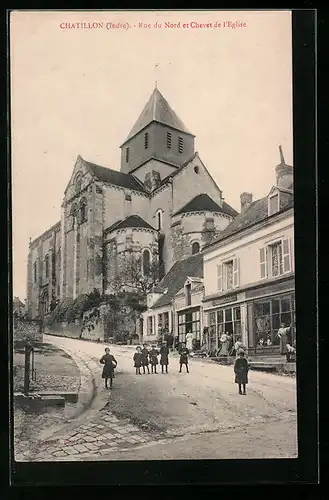 AK Chatillon, Rue du Nord et Chevet de l`Eglise