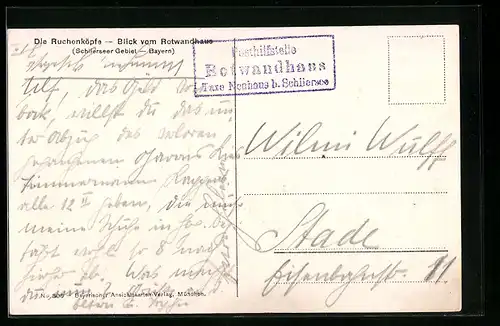 AK Landpoststempel Rotwandhaus Taxe Neuhaus b. Schliersee