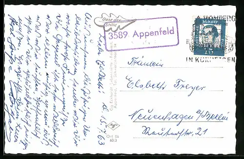 AK Landpoststempel Appenfeld