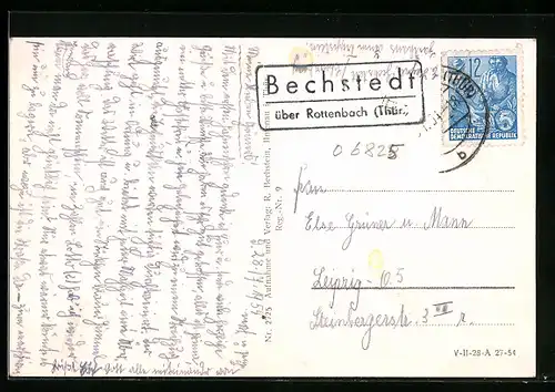 AK Landpoststempel Bechstedt über Rottenbach
