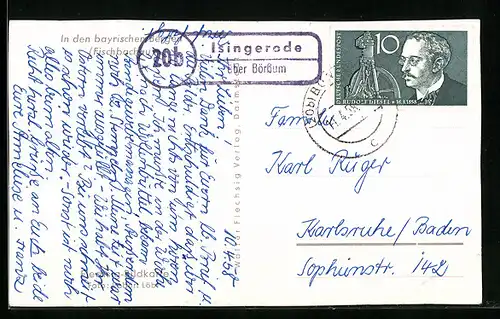 AK Landpoststempel Isingerode über Börssum