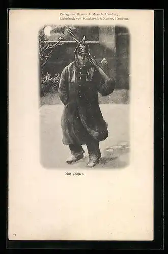 Künstler-AK Soldat der Infanterie auf Posten
