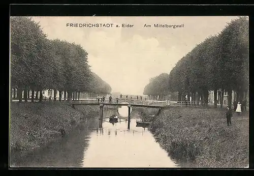 AK Friedrichstadt a. Eider, am Mittelburgwall