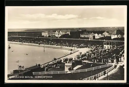 AK Büsum / Nordseebad, Blick auf den Herrenstrand