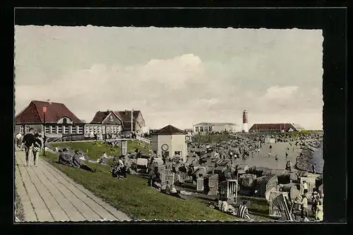 AK Büsum / Nordseebad, Strand mit Badegästen