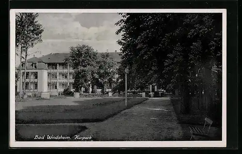 AK Bad Windsheim, Kurpark mit Kurhaus