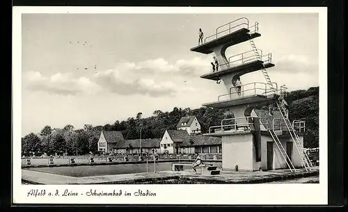 AK Alfeld a. d. Leine, Schwimmbad mit Stadion