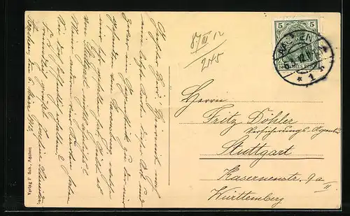 AK Aachen, Ortsansicht aus dem Jahre 1650