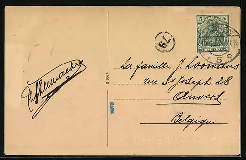 AK Aachen, Theaterstrasse mit Theater