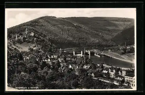 AK Hirschhorn a. Neckar, Ortsansicht aus der Vogelschau