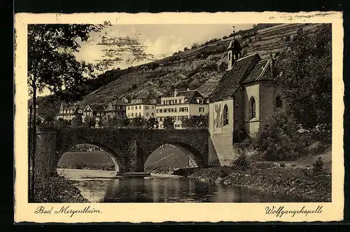 AK Bad Mergentheim, Ansicht der Wolfgangskapelle