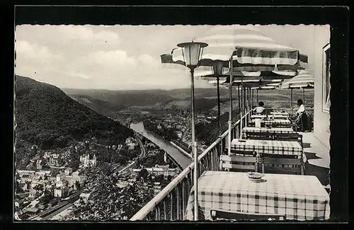 AK Bad Ems, Berghotel Konkordiaturm mit Terrasse