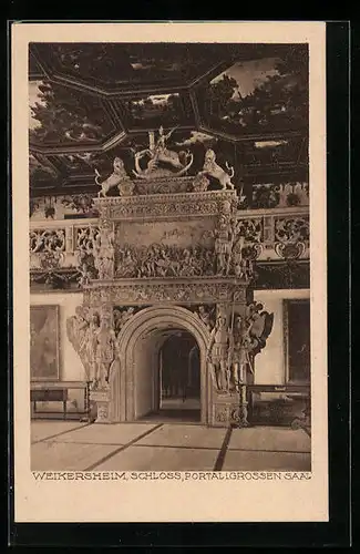 AK Weikersheim, Schloss, Portalgrossen Saal
