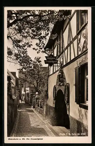 AK Rüdesheim a. Rh., Die Drosselgasse