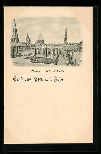 AK Essen a. d. Ruhr, Münster und Johanniskirche