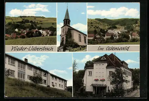 AK Nieder-Liebersbach i. Odenwald, Ortsansicht mit Jugendhaus