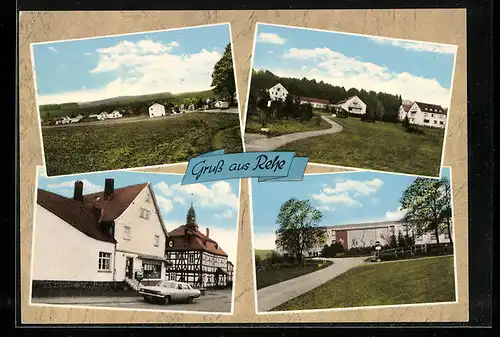AK Rehe, Ortsansichten mit Strassenpartien
