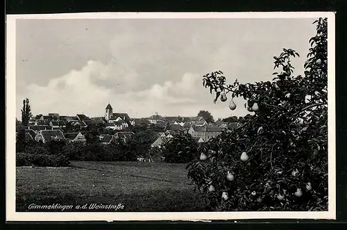 AK Gimmeldingen a. d. Weinstrasse, Birnenbaum mit Ortskulisse