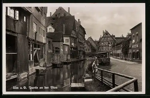 AK Ulm a. D., Partie an der Blau