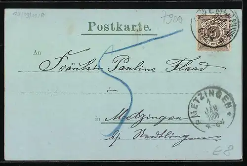 Mondschein-AK Ulm a. D., Das Münster bei Vollmond