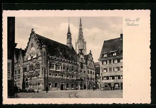 AK Ulm a. D., Blick auf das Rathaus
