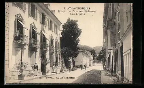 AK Ax-Les-Thermes, Entrée de l`avenue Delcassé, les Sapins