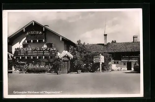 AK Grünwald, Gasthof Grünwalder Weinbauer mit Bayernwinkl