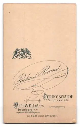 Fotografie Richard Brand, Geringswalde, Schützenstr., Eleganter Herr mit Schnurrbart