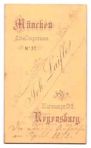 Fotografie Joh. Laifle, München, Schellingstr. 37, Bürgerliche mit Flechtfrisur und Brosche