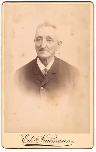 Fotografie Ed. Naumann, Meerane i. S., Älterer Herr im Anzug mit Krawatte