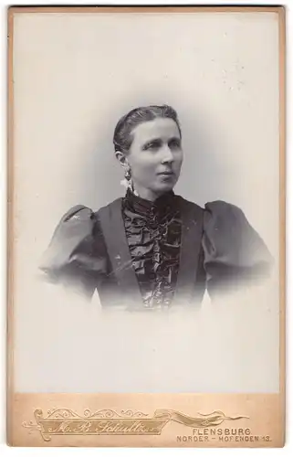 Fotografie M. B. Schultz, Flensburg, Norderhofenden 13, Bürgerliche Dame im Kleid