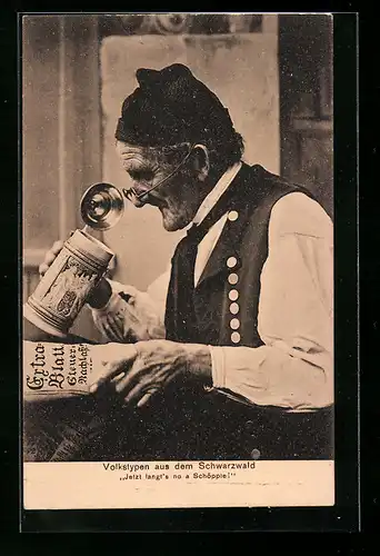 AK Älterer Herr in Schwarzwälder Tracht