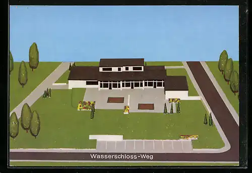 Künstler-AK Helmstadt, Wasserschloss-Weg