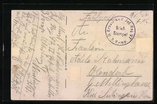 AK Mörchingen i. L., Strassenpartie mit Post und Kutsche