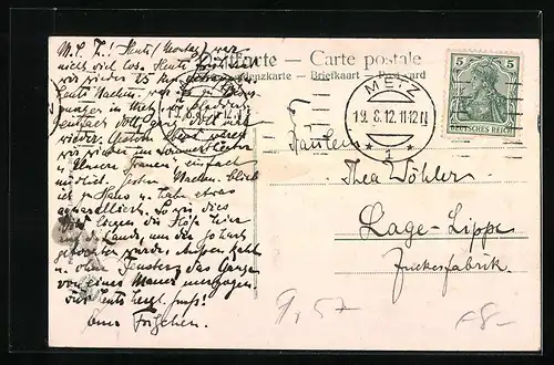 AK Chantrenne, Strassenpartie mit Gebäuden